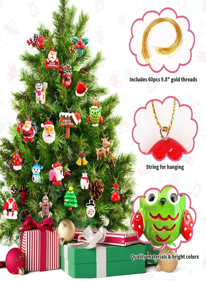 IAIHBBLY 42 Pcs Mini Christmas Ornaments Miniature Small Resin Christmas Tree Ornaments for Mini Tree Hanging Decorations Tiny Christmas Figurines Bulk for Craft Holiday Christmas Decor Gift - Image 4